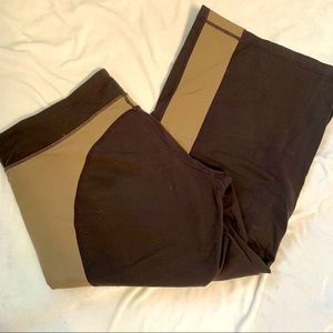 Two-tone brown Lulu wide-leg capri